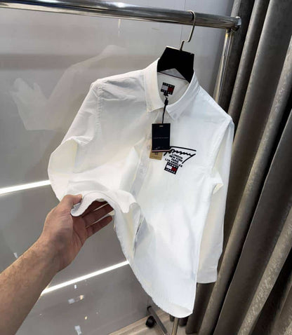 Tomm y Hilfiger White Embroidery Logo Premium Shirt
