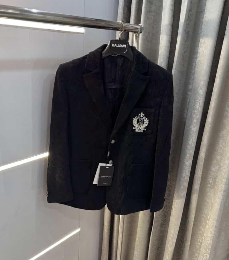 Balmai n Paris Black Embroidery Logo Imported Premium Blazer