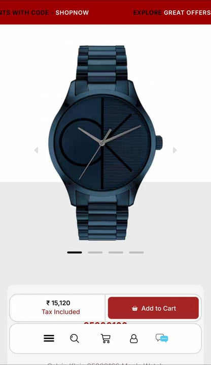 Calvin  KLeIn Royal Blue Quartz Premium Metal Watch