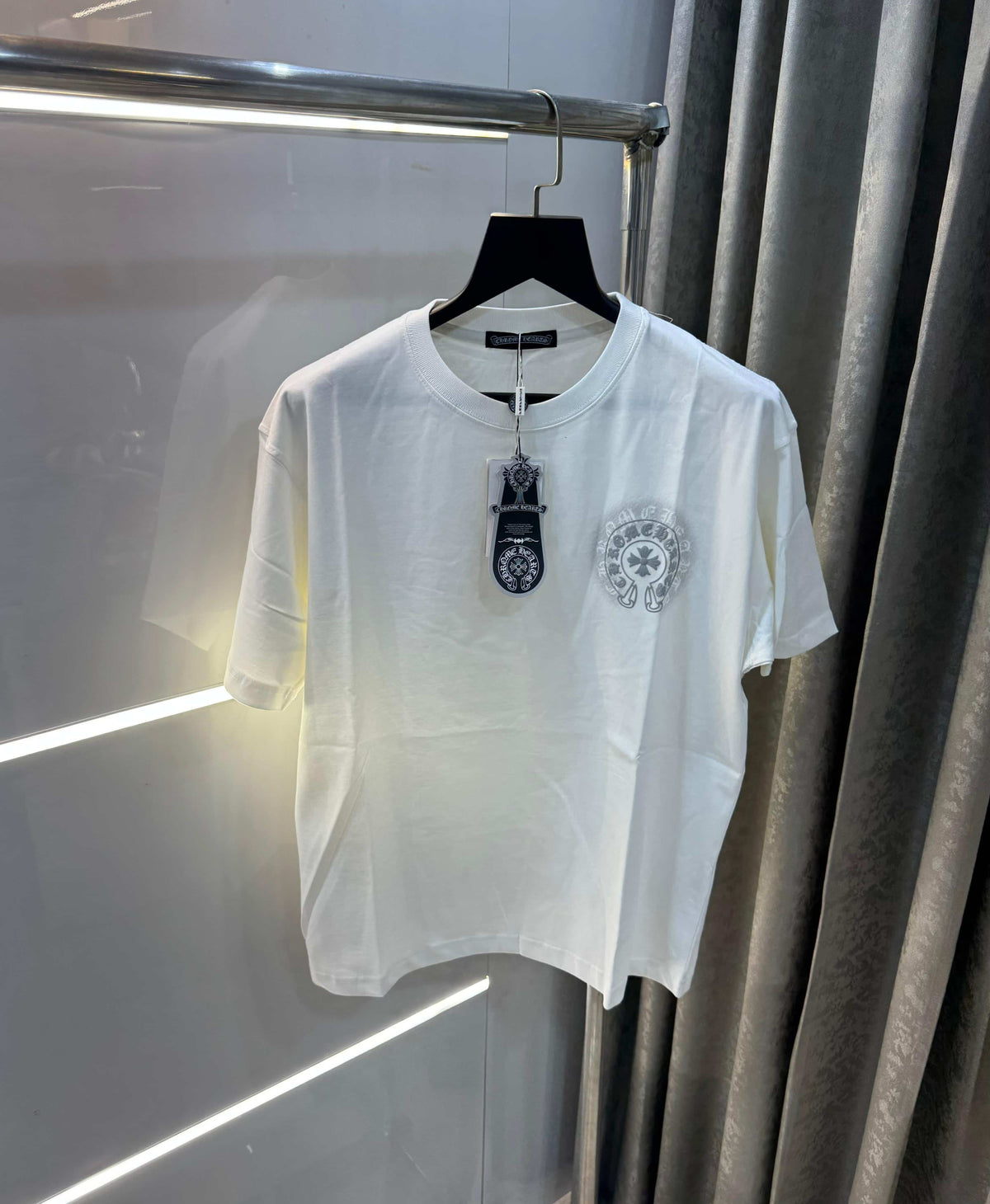 Chrome  Hearts White Printed Imported Oversized T-Shirt