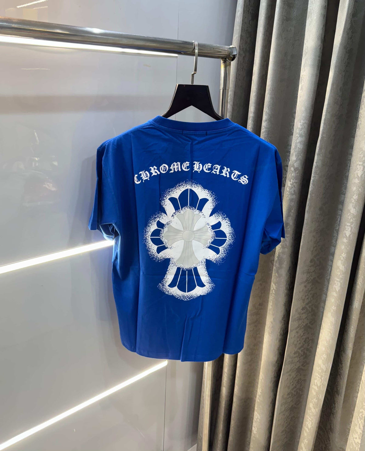 Chrome  Hearts Blue Printed Imported Oversized T-Shirt