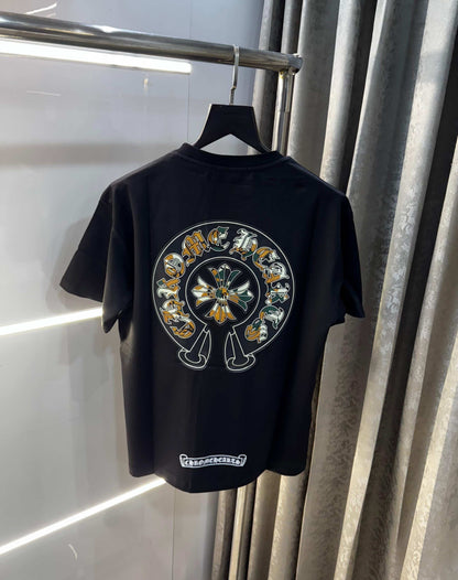 Chrome  Hearts Black Printed Imported Oversized T-Shirt