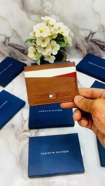ToMMy HILFiGER PREMIUM QUALITY IMPORTED CARD HOLDER WITH BUTTER PAPER AND OG BOX TH-909
