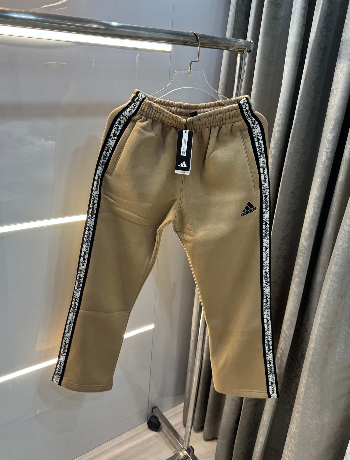 Adida s Beige Logo Work Imported Trackpant