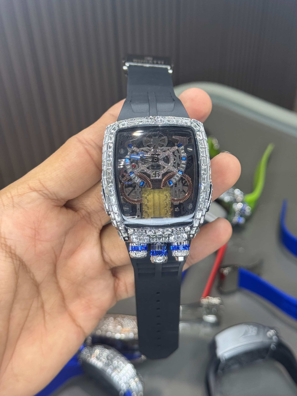 Jacob & Co. Bugatt i Silver Black Tourbillon Premium Quartz Watch