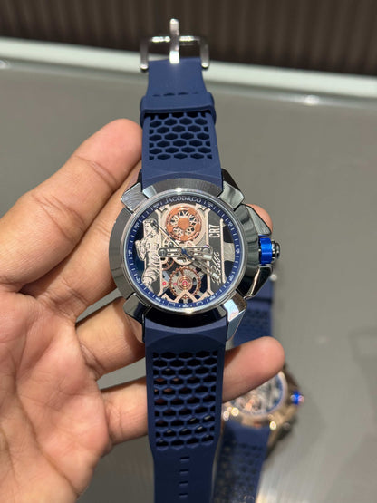 Jacob & Co. Silver Blue CR7 Ronaldo Premium Quartz Watch