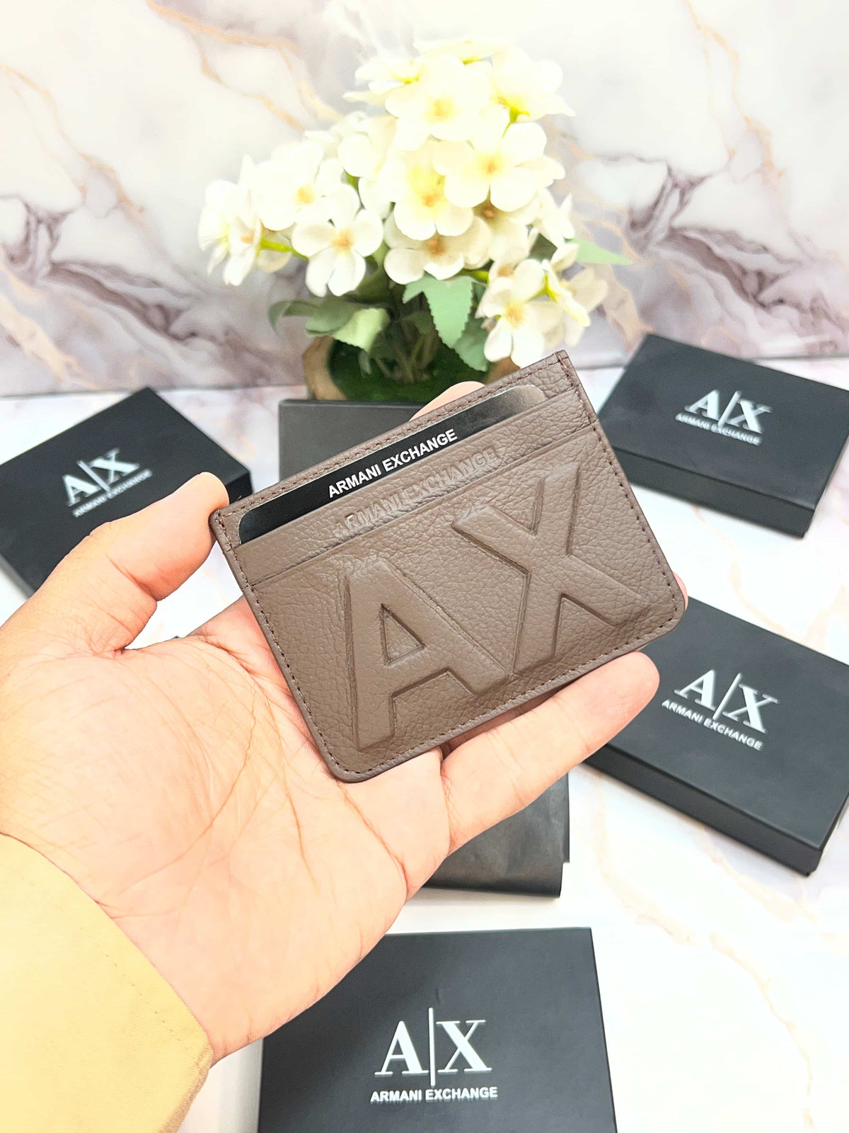 AX ARMANI EXCHANGE PREMIUM QUALITY IMPORTED CARD HOLDER WITH OG BOX AX-116