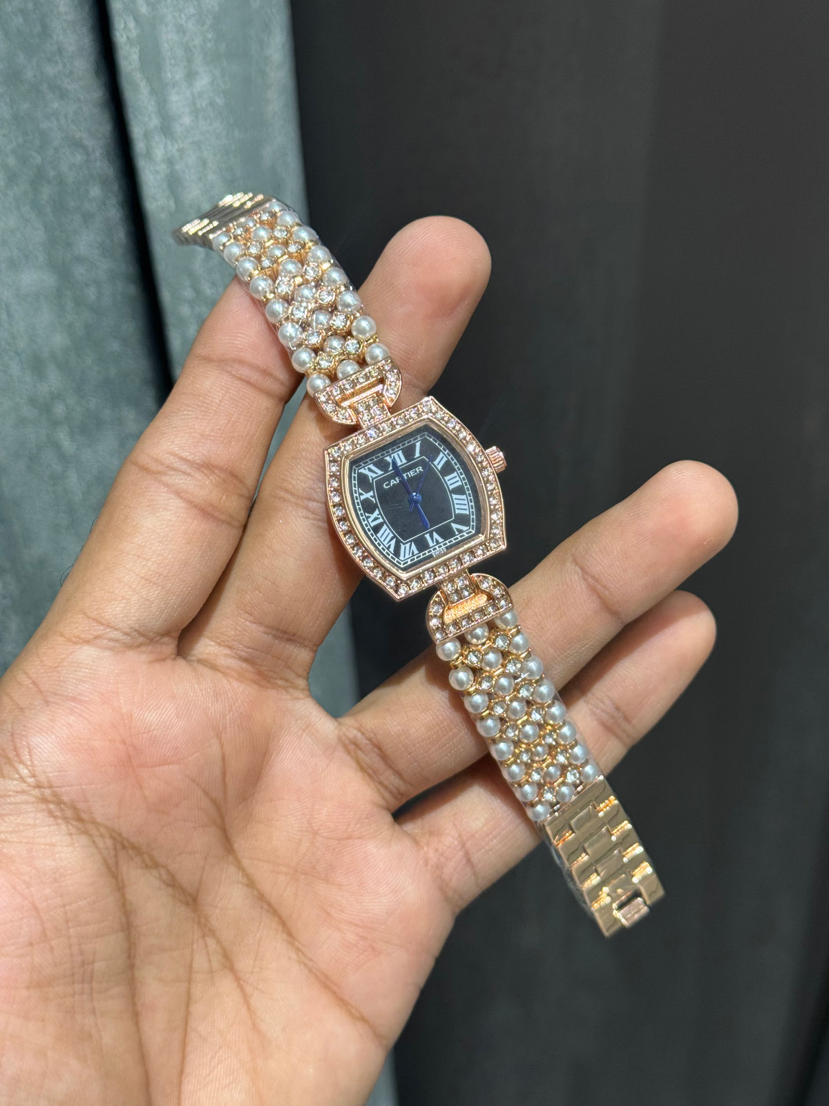 Cartie r Pearls Copper Black Premium Ladies Watch