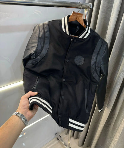 Balmai n Paris Black Embroidery Logo Imported Premium jacket