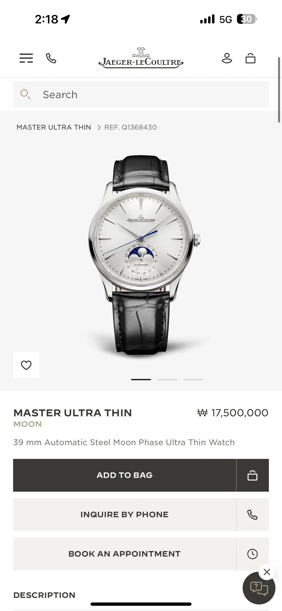 Jaeger-LeCoultreMaster Ultra Thin MoonQ1368430
