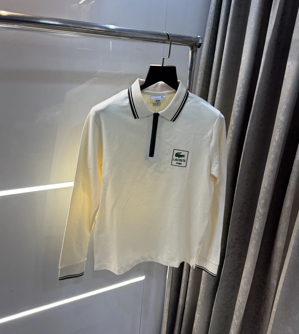 Lacost e cream  Premium Classic Full Sleeves Polo T-Shirt