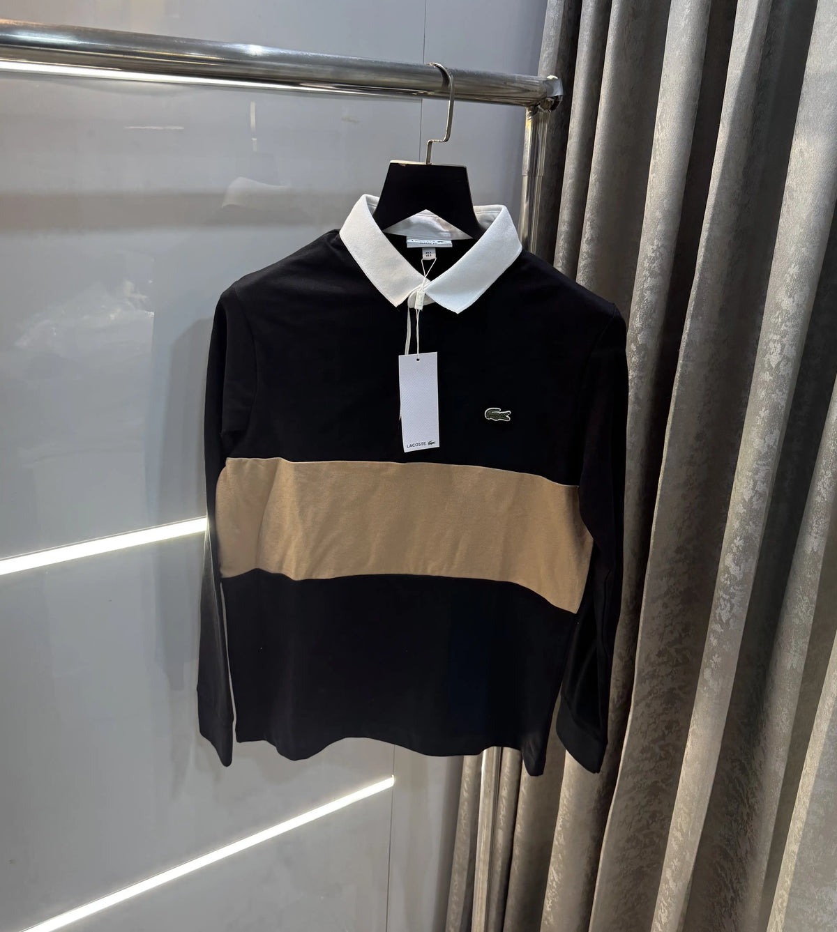 Lacost e black Premium Classic Full Sleeves Polo T-Shirt