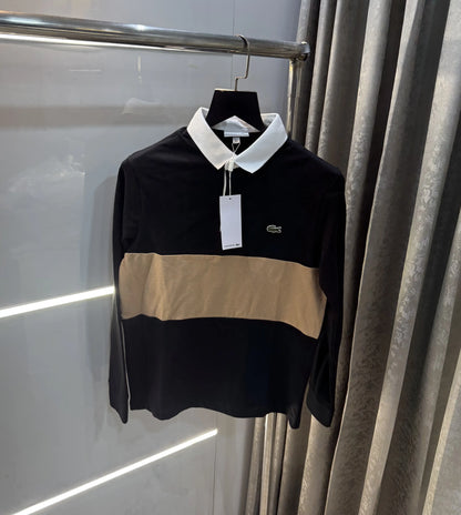 Lacost e black Premium Classic Full Sleeves Polo T-Shirt