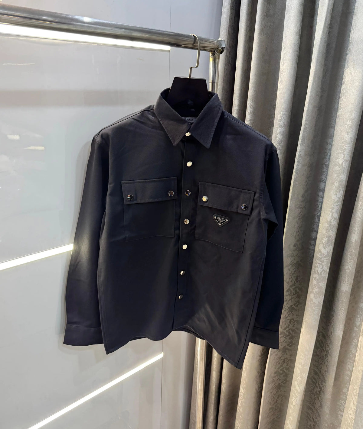 Prad a Milano Black  Steel Logo Premium Shacket