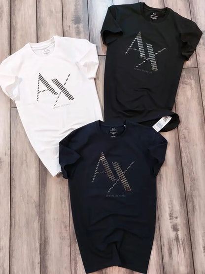Arman i Exchange Navy Blue Logo Print Premium T-Shirt