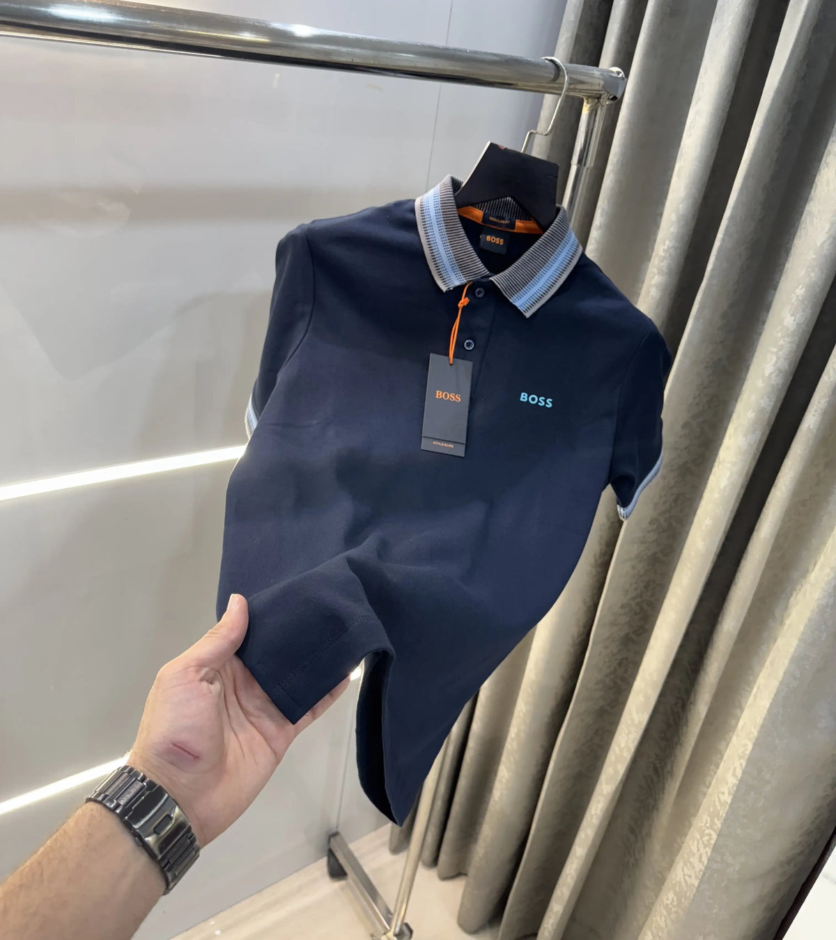 Hugo  BoS5 Navy Blue Premium Polo T-Shirt