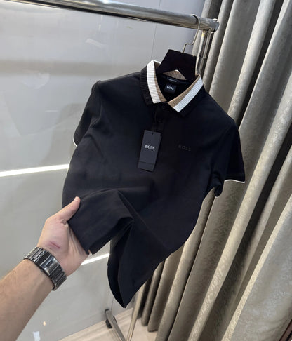 Hugo  BO...5S. Black Logo Work Premium Polo T-Shirt