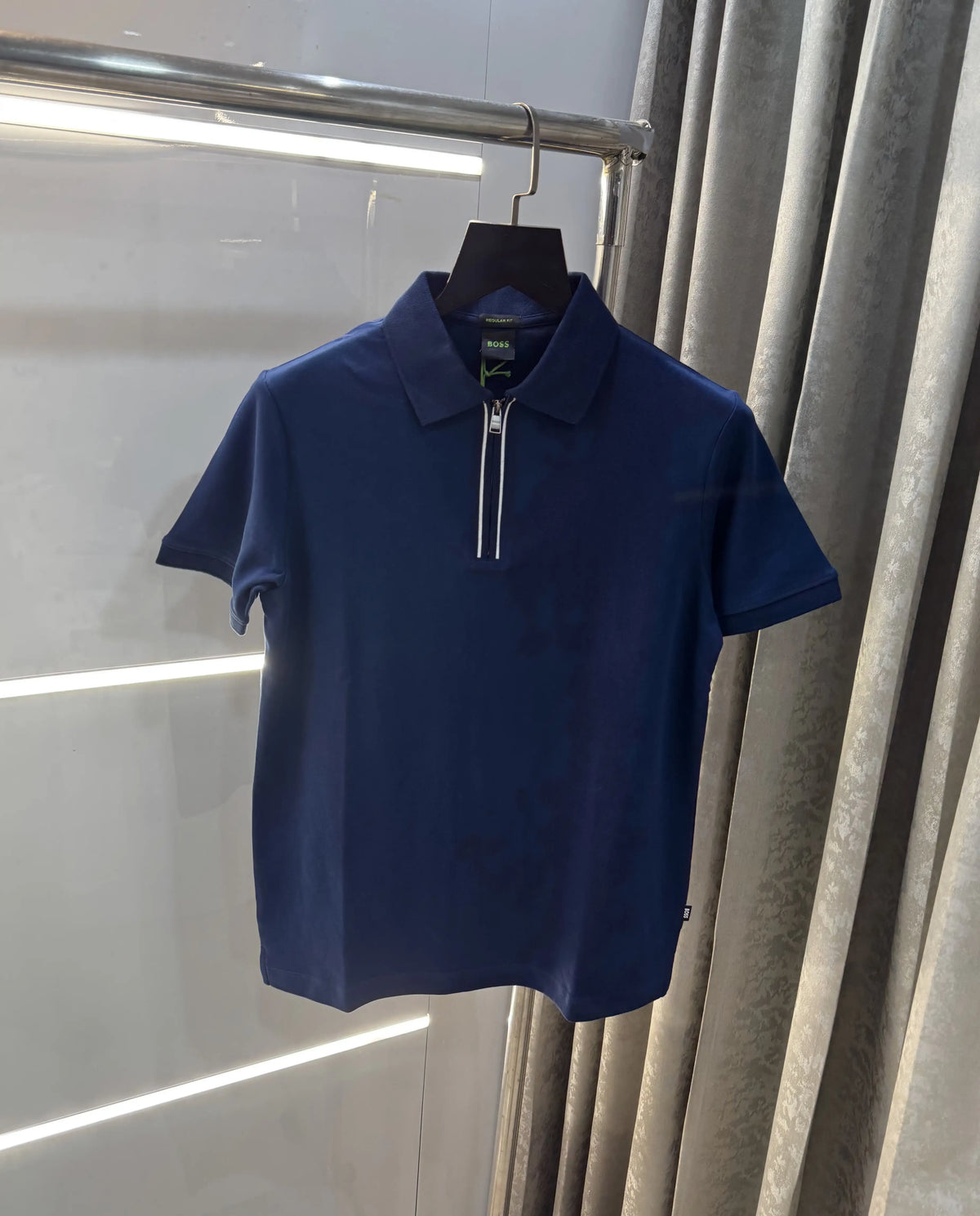 Hugo  6O5S Blue Zip Premium Polo T-Shirt