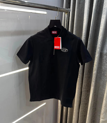 Diese l Black Logo Work Imported Polo T-Shirt