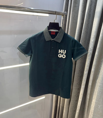 Hugo  Bo-5s Green Logo Work Premium Polo T-Shirt
