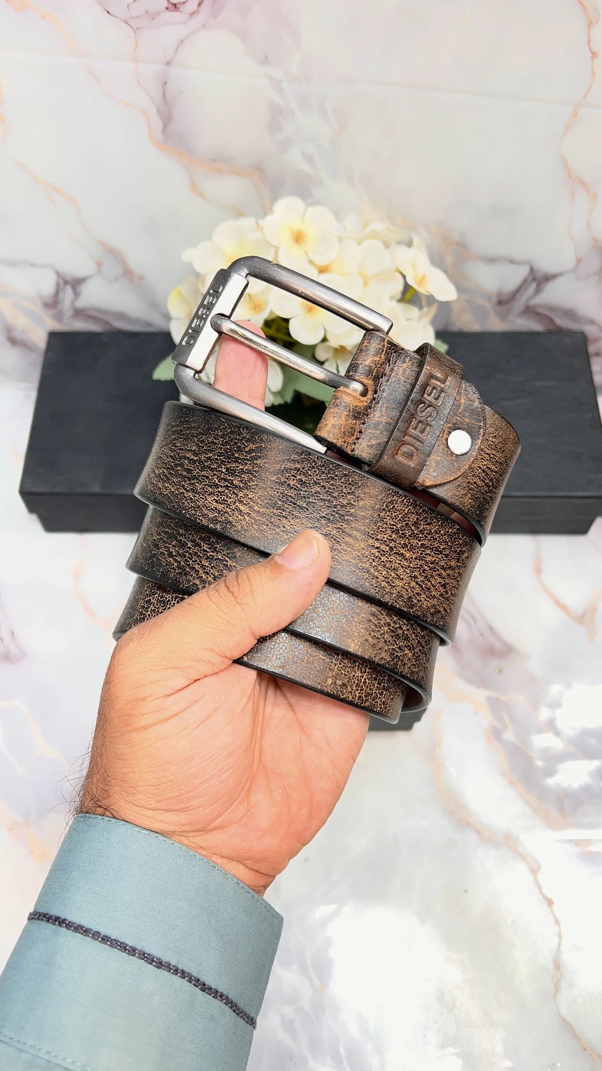 DIESEL PREMIUM QUALITY IMPORTED LEATHER BELT WITH BOX