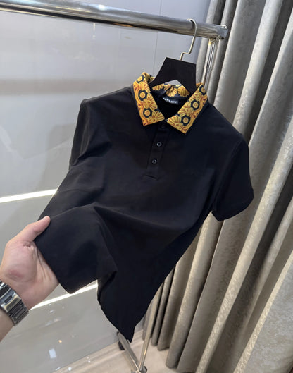 Versace Couture Black Logo Work Imported Polo T-Shirt