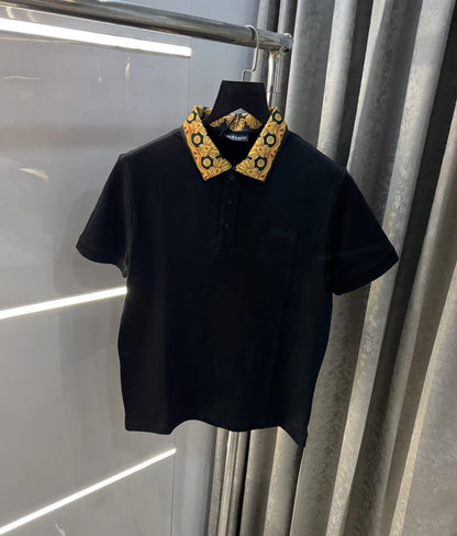 Versace Couture Black Logo Work Imported Polo T-Shirt