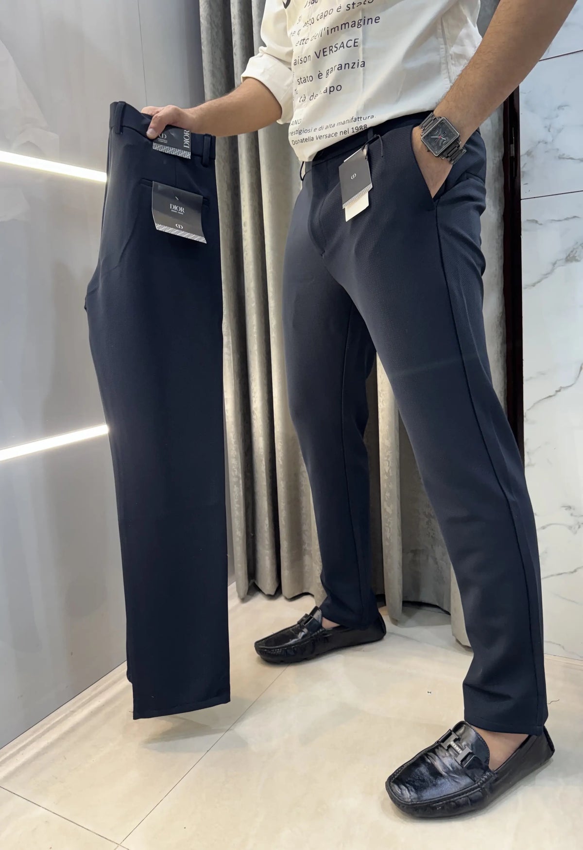 Christian Dio r Navy Blue Premium imported trouser