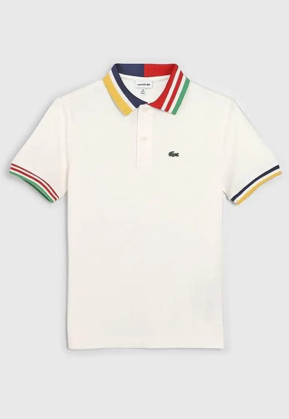 Lacost e White Embroidery Logo Premium Polo T-Shirt