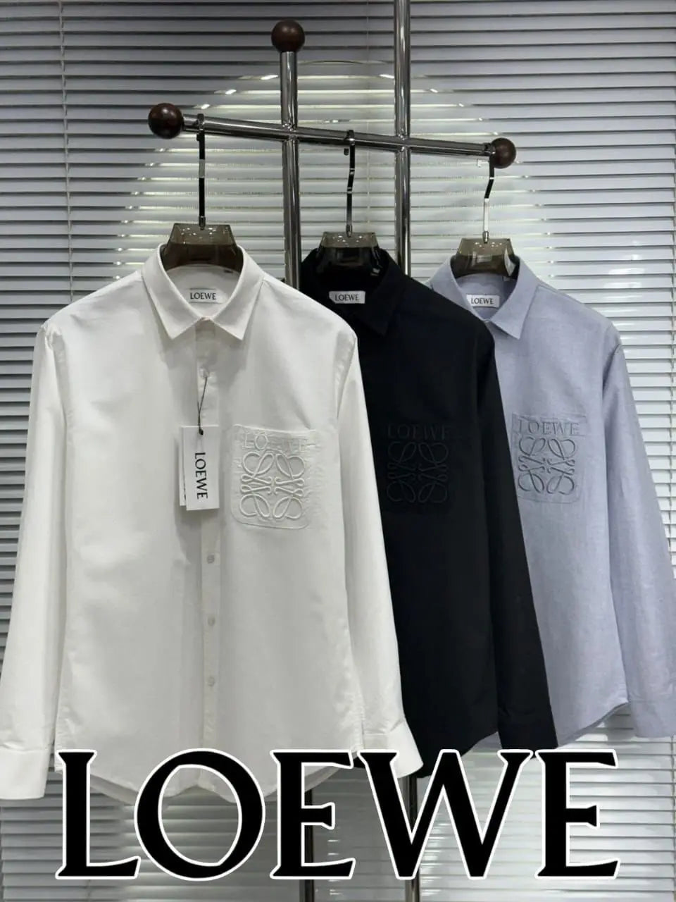 loewe White Embroidry Logo Premium Shirt