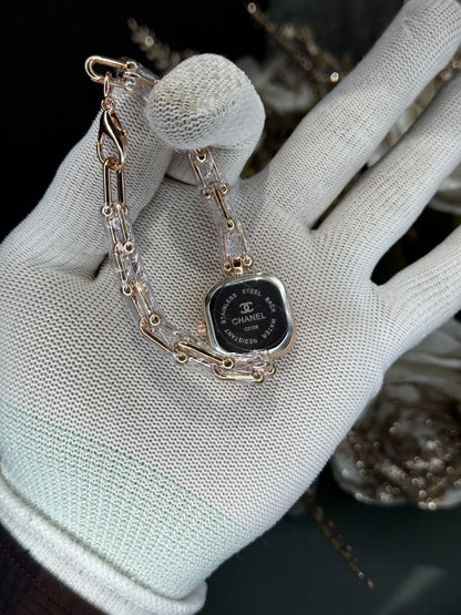 Chane l Diamond Cut Rose Gold Black