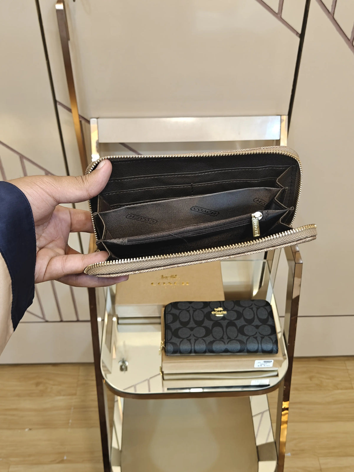 COACH LONG WALLET PREMIUM QUALITY WITH OVERALL MONOGRAM PRINT WITH OG BOX