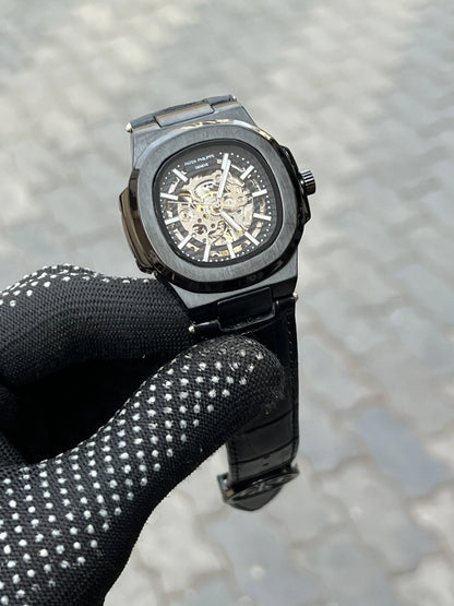 Pate_k Phillipe Automatic Leather Black