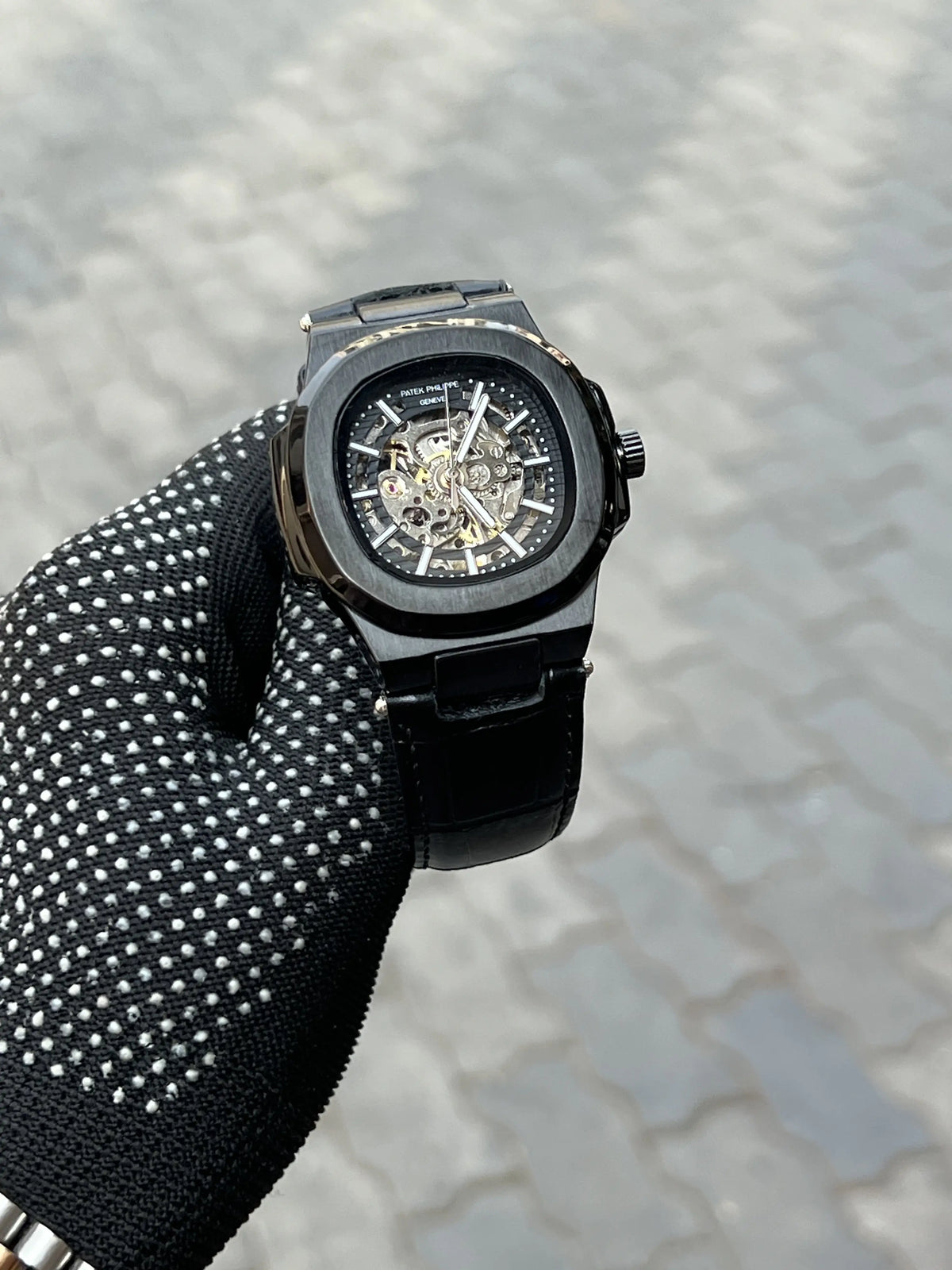 Pate_k Phillipe Automatic Leather Black