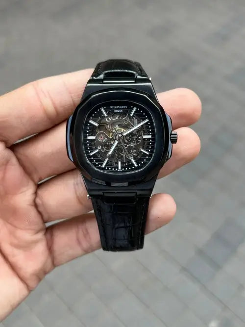 Pate_k Phillipe Automatic Leather Black