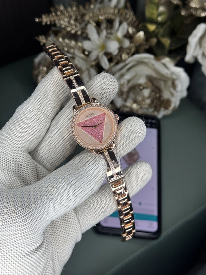 Gues s Tri Bellini Rose Gold Pink Premium Watch