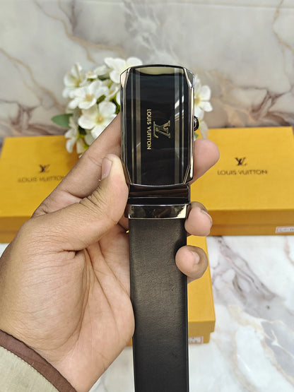 LV LOUIS VUITTON PREMIUM QUALITY AUTOLOCK REVESABLE BELT WITH OG BOX