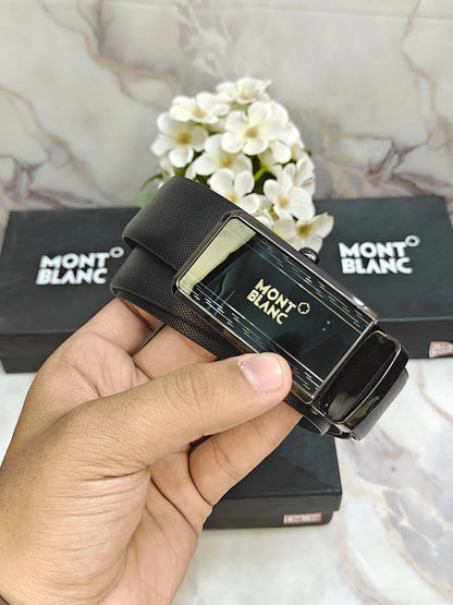 MONT BLANC PREMIUM QUALITY AUTOLOCK REVESABLE BELT WITH OG BOX