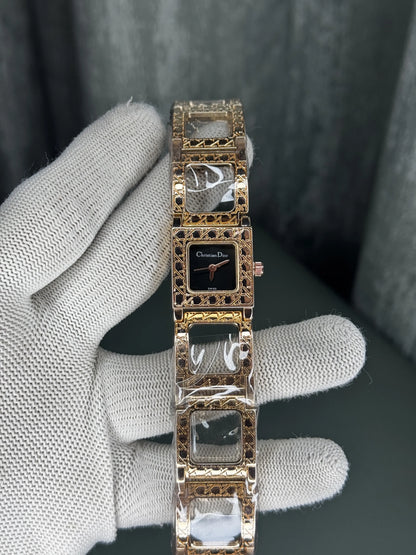 Dio r Rose Gold Black Premium Ladies Watch