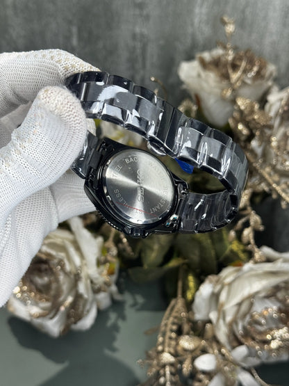 Seiko Black Blue Premium Quartz Watch