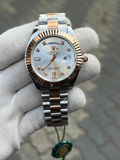 Rolex Day Date Diamond Two Tone White