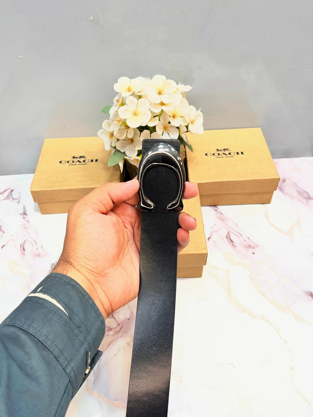 COACH PREMIUM QUALITY IMP  LEATHER BELT WITH OG BOX