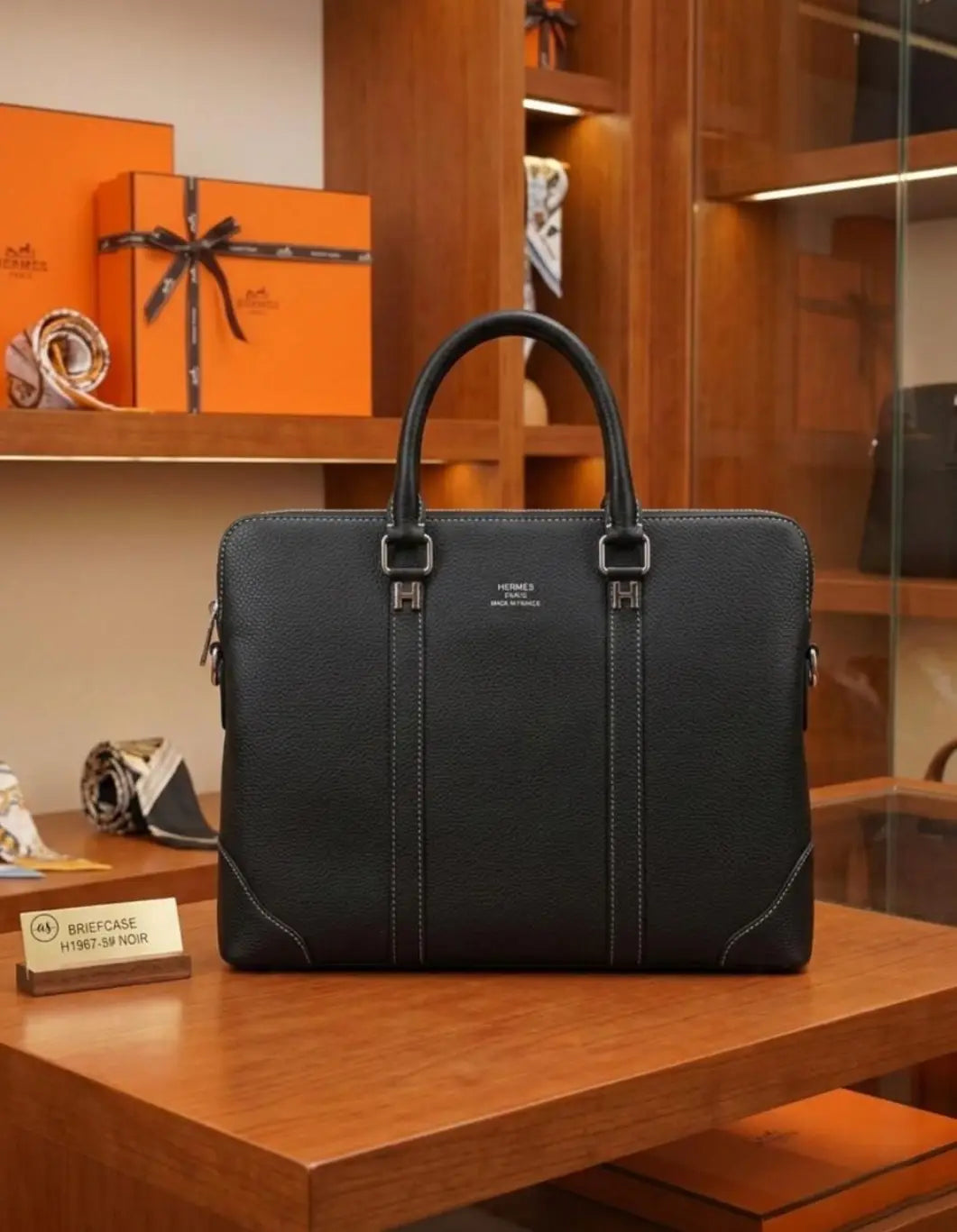 Herme s Black Luxury Premium Imported Laptop Bag
