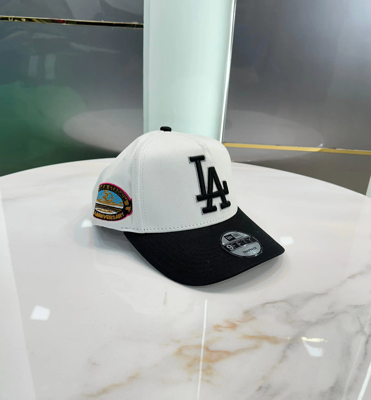 LA White Black 003(Side Emb) Imported Cap
