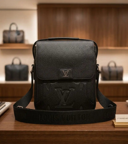 L V Black 002 Premium Imported Cross Body Bag