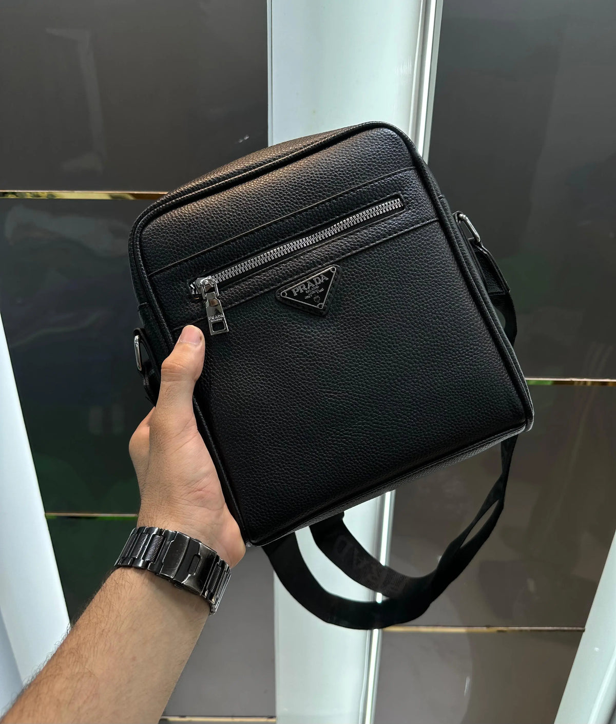 Prad a Black Premium Imported Cross Body Bag