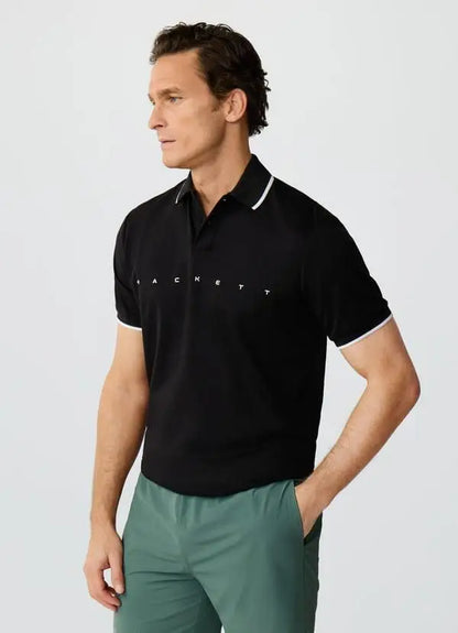 Hacke t Black Logo Work Premium Polo T-Shirt