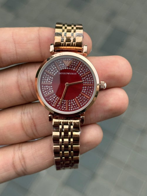Emporio Arman i Women s Red Dial