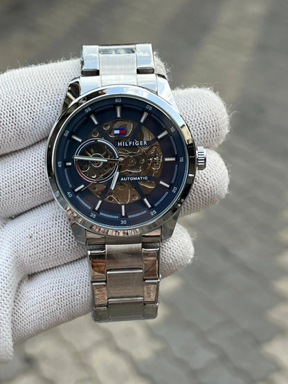 Tommy Hilfige r Automatic Chain Silver Blue