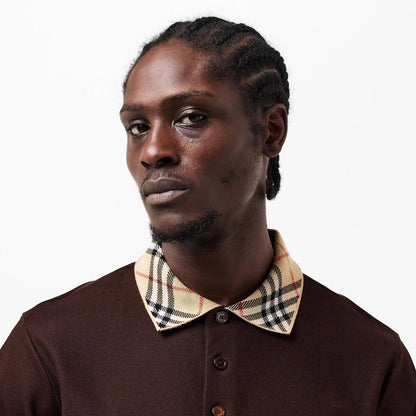 Burberr y Brown Embroidery Logo  Premium Classic Polo T-Shirt